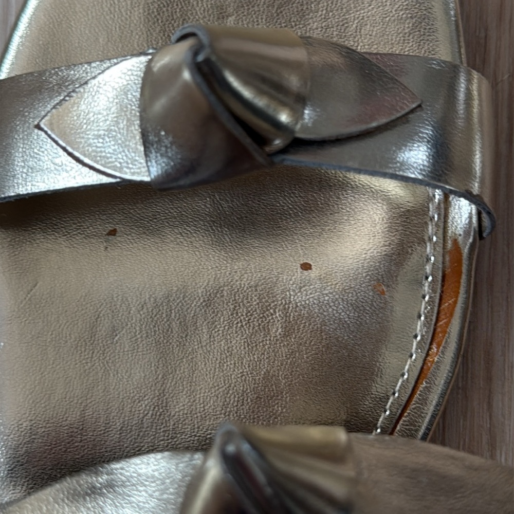 J. Crew Metallic Gold Slide Sandals - Picture 3 of 4